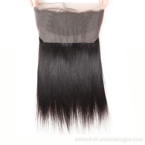 Wholesale Hair Vendors Straight 360 Lace Frontal Closure Raw Mink Brazilian Human Hair Extensions Virgin Cuticle Aligned Hair